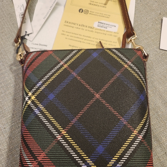 Dooney & Bourke Tartan Plaid Crossbody Purse – Holiday Check Shoulder Bag - Picture 5 of 11